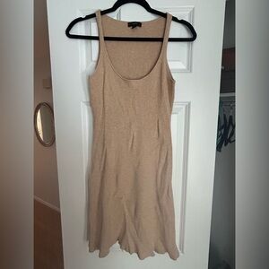 J Crew Tan Ribbed Sleeveless Sweater Dress